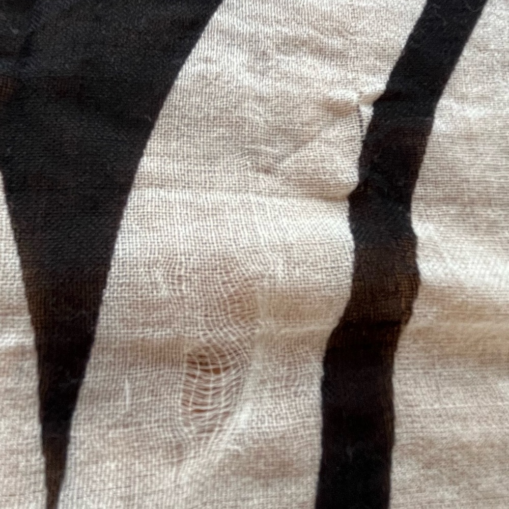 Jonathan Adler Vintage Black and White Geometric Patterned Scarf - Picture 6 of 8